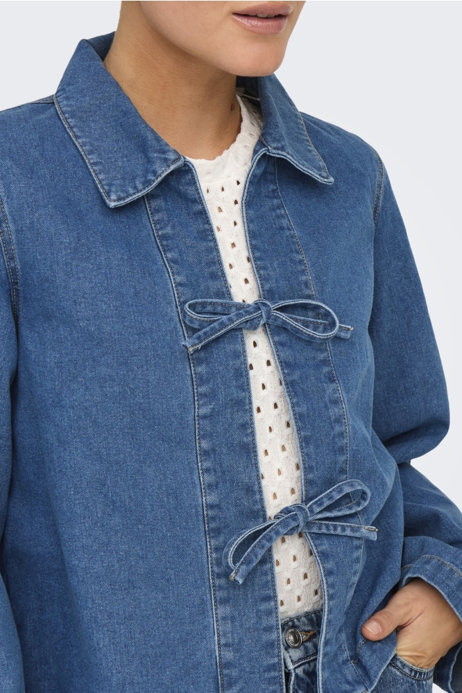 ONLTHORA LS BOW SHIRT DNM CS GUA 15357228 Medium Blue Denim